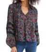Allison New York Mari V-neck Blouse In Blue Multi