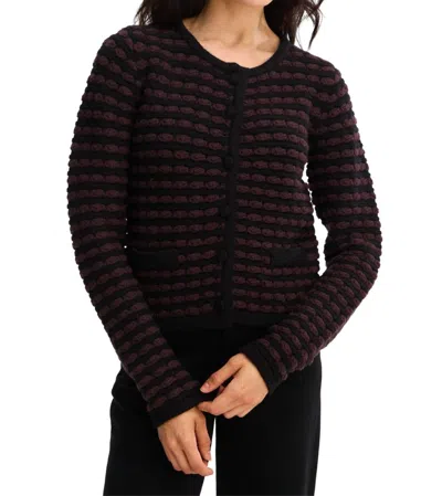 Allison New York Maria Cardigan In Black/brown