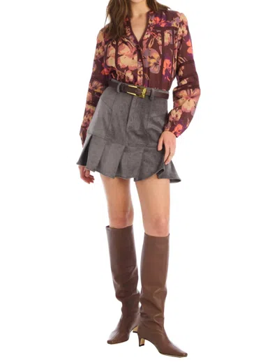 Allison New York Maya Button Down Blouse In Brown Floral In Multi