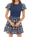 Allison New York Mckenzie Mini Dress In Chambray Eyelet In Multi