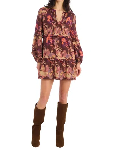Allison New York Michelle Mini Dress In Brown Floral