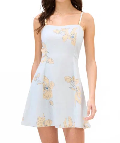 Allison New York Miriam Mini Dress In Pale Blue Floral In White