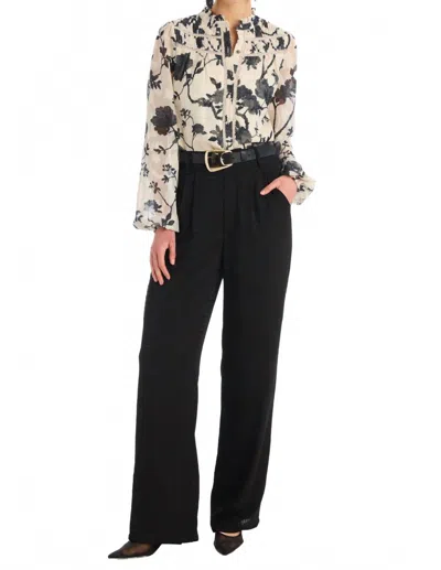 Allison New York Monica Button Down Blouse In Ivory/black