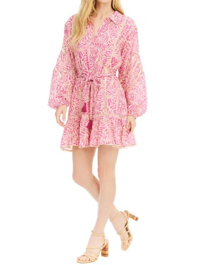 Allison New York Natasha Mini Dress In Pink Palms