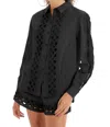 Allison New York Nina Eyelet Shirt In Black In Black