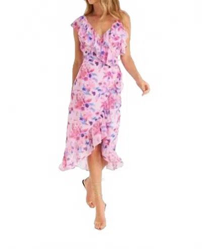 ALLISON NEW YORK OPHELIA WRAP DRESS SPRING MIX IN PINK
