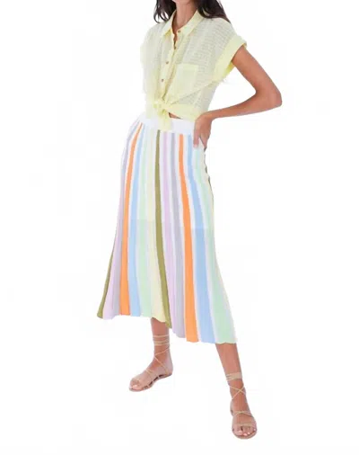 Allison New York Paneled Knit Midi Skirt In Pastel Rainbow In Multi