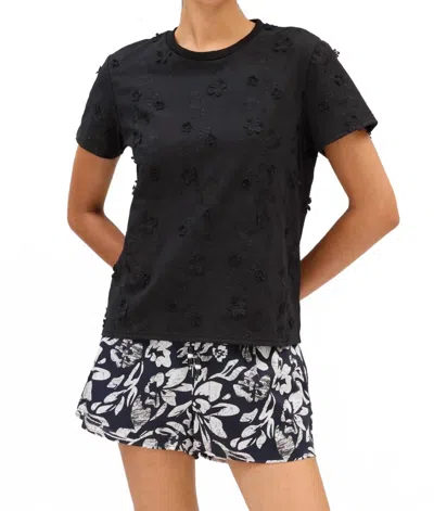 Allison New York Pearl Short Sleeve Tee In Black
