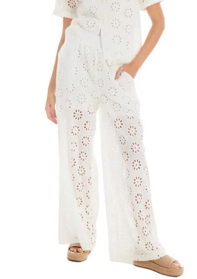 Allison New York Penelope Eyelet Pants In Ivory In White