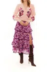 Allison New York Piper V-neck Cardigan In Pink In Multi