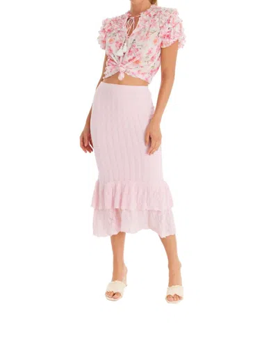 Allison New York Pointelle Ruffle Skirt In Blush Pink