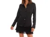 Allison New York Rhinestone Button Down Top In Black In Black