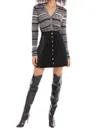 Allison New York Rhinestone Mini Skirt In Black In Black