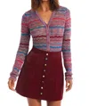 Allison New York Rhinestone Mini Skirt In Merlot