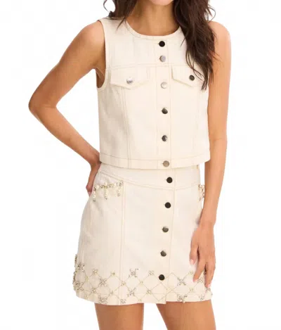 Allison New York Rhinstone Harper Skirt In Off-white