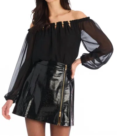 Allison New York River Mini Skirt In Black In Neutral