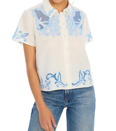 Allison New York Rowen Top In Blue/white