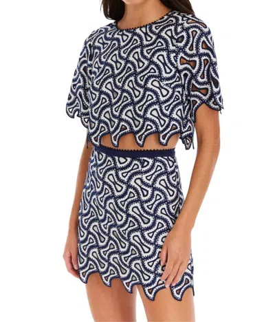 Allison New York Saddie Mini Skirt In Navy/ivory In Multi