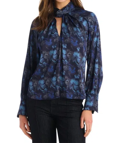 Allison New York Samantha Long Sleeve Blouse In Midnight Floral In Blue