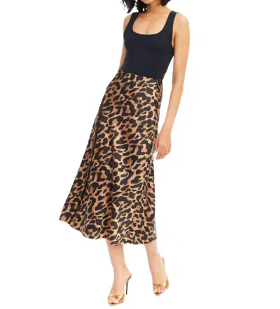 Allison New York Satin Reese Skirt In Leopard In Multi