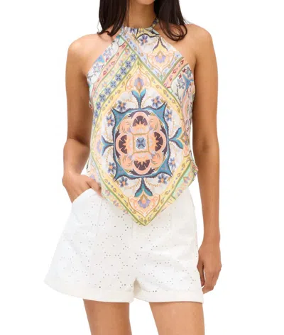 Allison New York Sebastian Satin Tank In Scarf Print In Multi