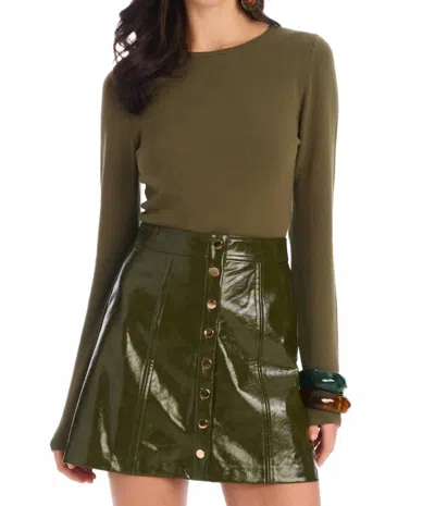Allison New York Solid Rita Top In Moss Green
