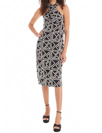 Allison New York Stella Midi Dress In Black Geo In Multi