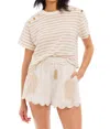 Allison New York Stripe Brooklyn Tee In Sand In Beige