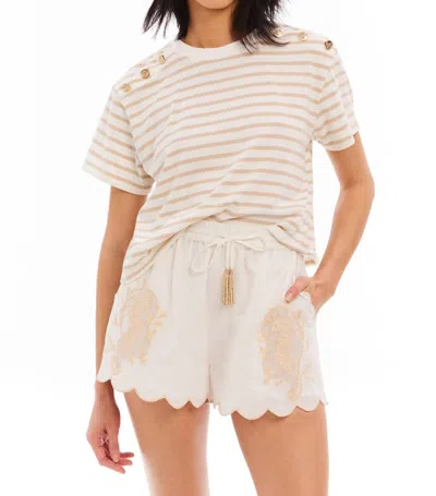 Allison New York Stripe Brooklyn Tee In Sand Stripe
