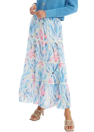Allison New York Sylvia Midi Skirt In Irises Print In Blue