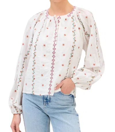 Allison New York Theadore Long Sleeve Blouse In Off-white