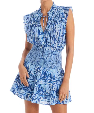 ALLISON NEW YORK TRACY MINI SKIRT IN BLUE FLORAL