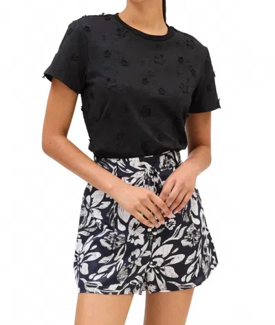 Allison New York Tracy Waistband Short In Black/ivory Floral