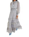 Allison New York Vivian Maxi Skirt In Dusty Blue In Multi