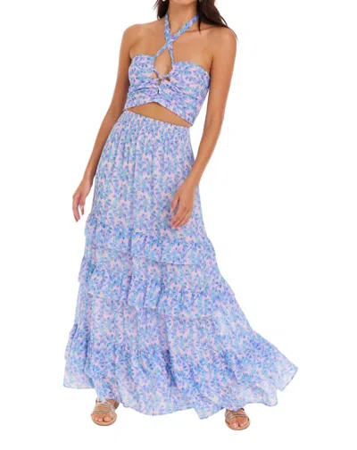 Allison New York Vivian Maxi Skirt In Purple Floral In Blue