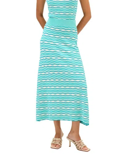 Allison New York Wavey Knit Skirt In Teal In Blue