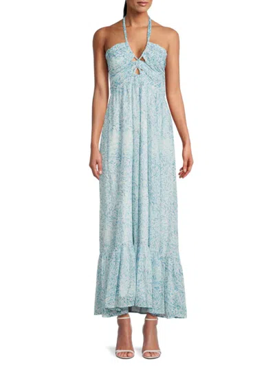 Allison New York Women's Floral Halter Maxi Dress In Blue