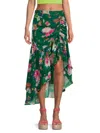 ALLISON NEW YORK WOMEN'S FLORAL RUCHED MAXI SKIRT