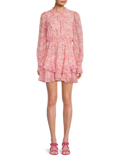 Allison New York Women's Floral Tiered Mini Dress In Painted Floral