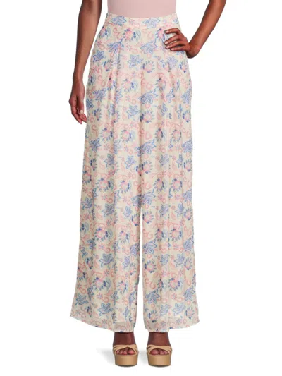 Allison New York Women's Floral Wide Leg Pants In Pink