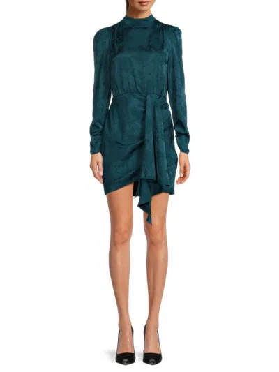 Allison New York Women's Jacquard Satin Mini Dress In Teal