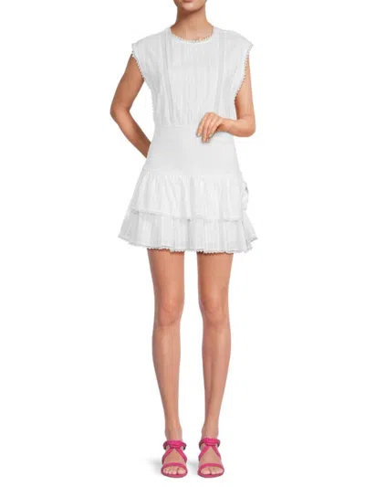 Allison New York Women's Kenzie Smocked Tiered Mini Dress In White
