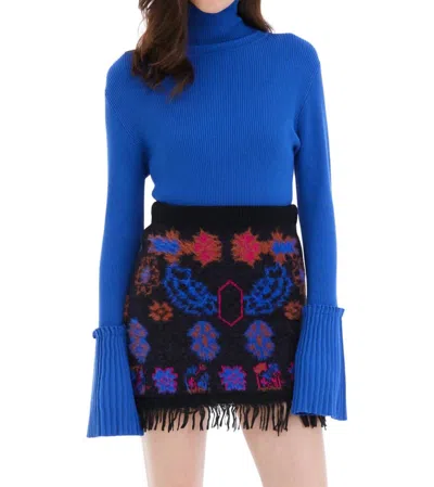 Allison New York Yael Fringe Skirt In Blue In Multi