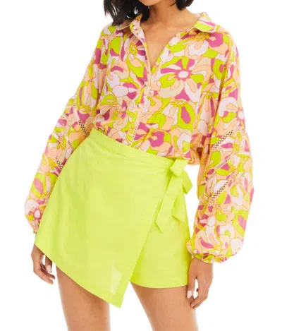 Allison New York Zelda Mini Skort In Lime In Green