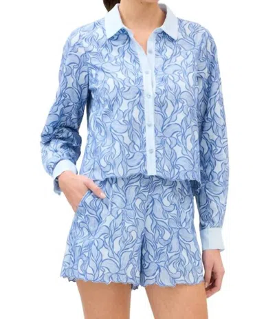 Allison Phoebe Cropped Boxy Top In Blue Steel