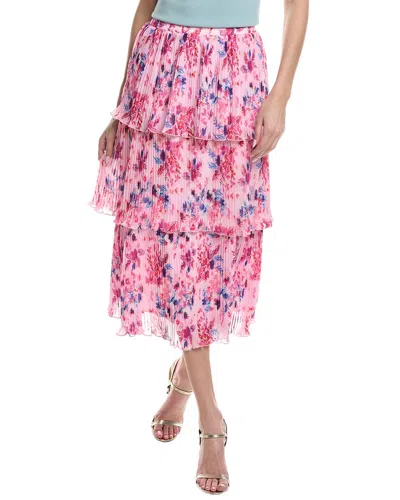 Allison Rose Midi Skirt In Pink