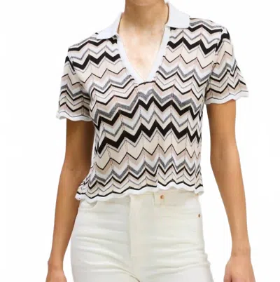 Allison Shay Pullover Top In Neutral Multi In Beige