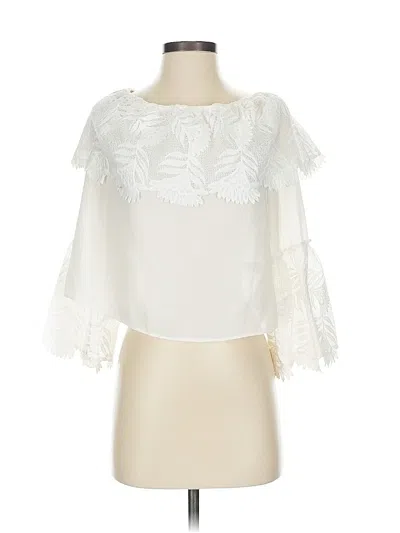 Pre-owned Allison Short Sleeve Blouse In White