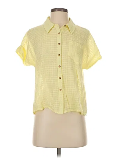 Pre-owned Allison Short Sleeve Blouse In Yellow