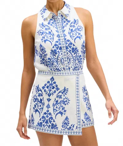 Allison Solenne Tank Top In Porcelain Print In Multi